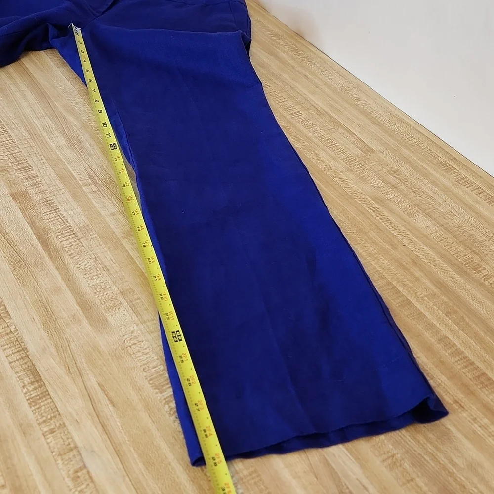 LOFT 100% Linen Women's Julie Trouser Royal Blue, Size 2P - Picture 6 of 10